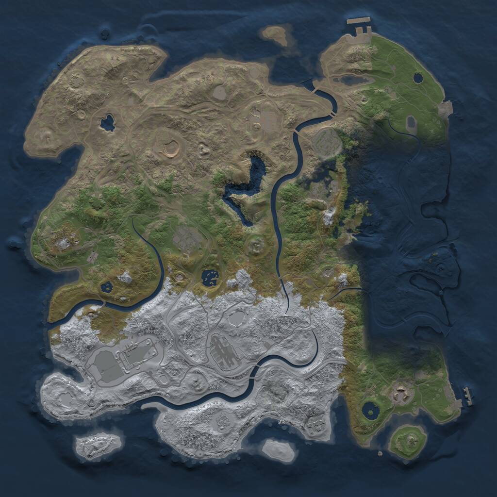 Rust Map: Procedural Map, Size: 4250, Seed: 8195, 17 Monuments