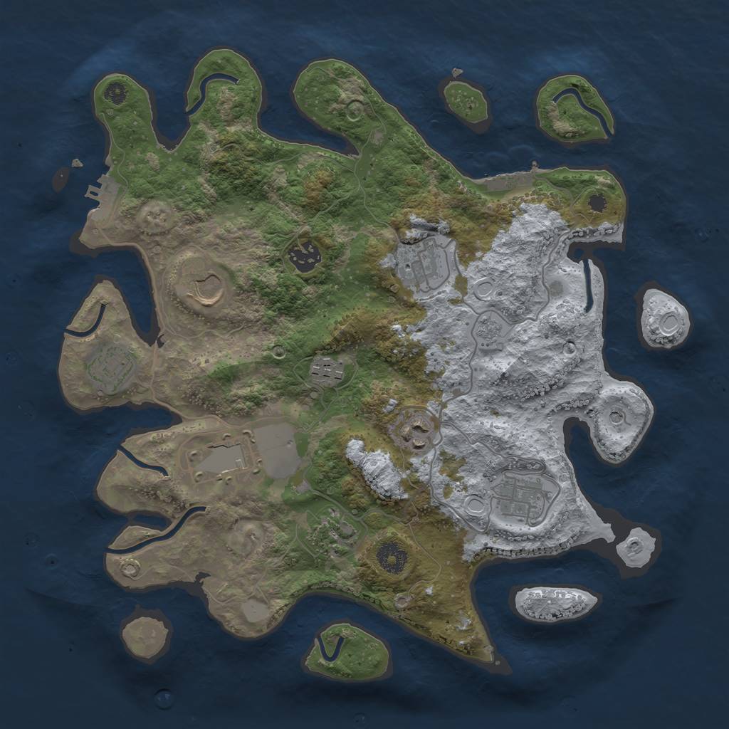 Rust Map: Procedural Map, Size: 3500, Seed: 19188906, 18 Monuments