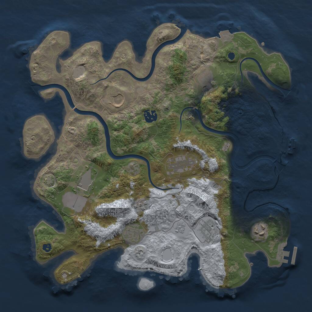 Rust Map: Procedural Map, Size: 3500, Seed: 75790582, 15 Monuments