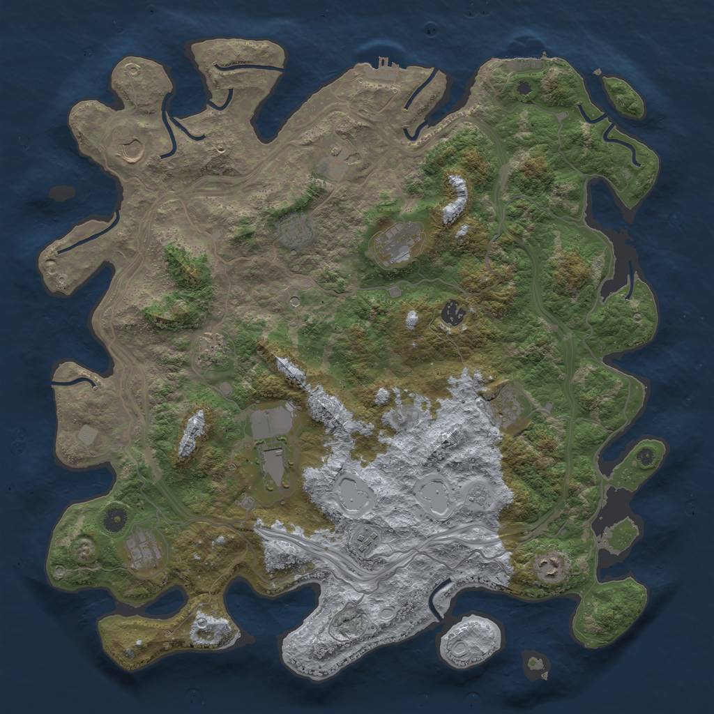 Rust Map: Procedural Map, Size: 4500, Seed: 588412, 20 Monuments