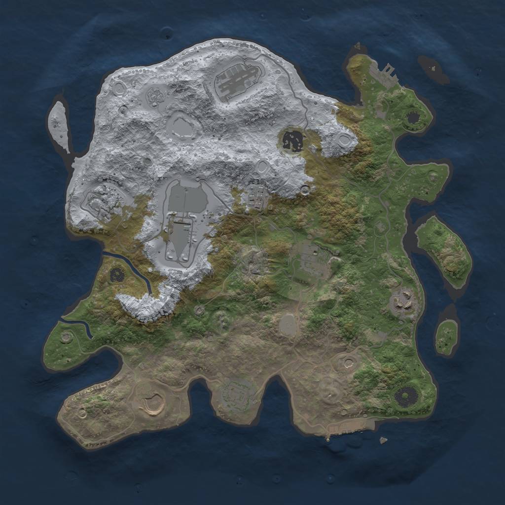 Rust Map: Procedural Map, Size: 3500, Seed: 896737900, 18 Monuments