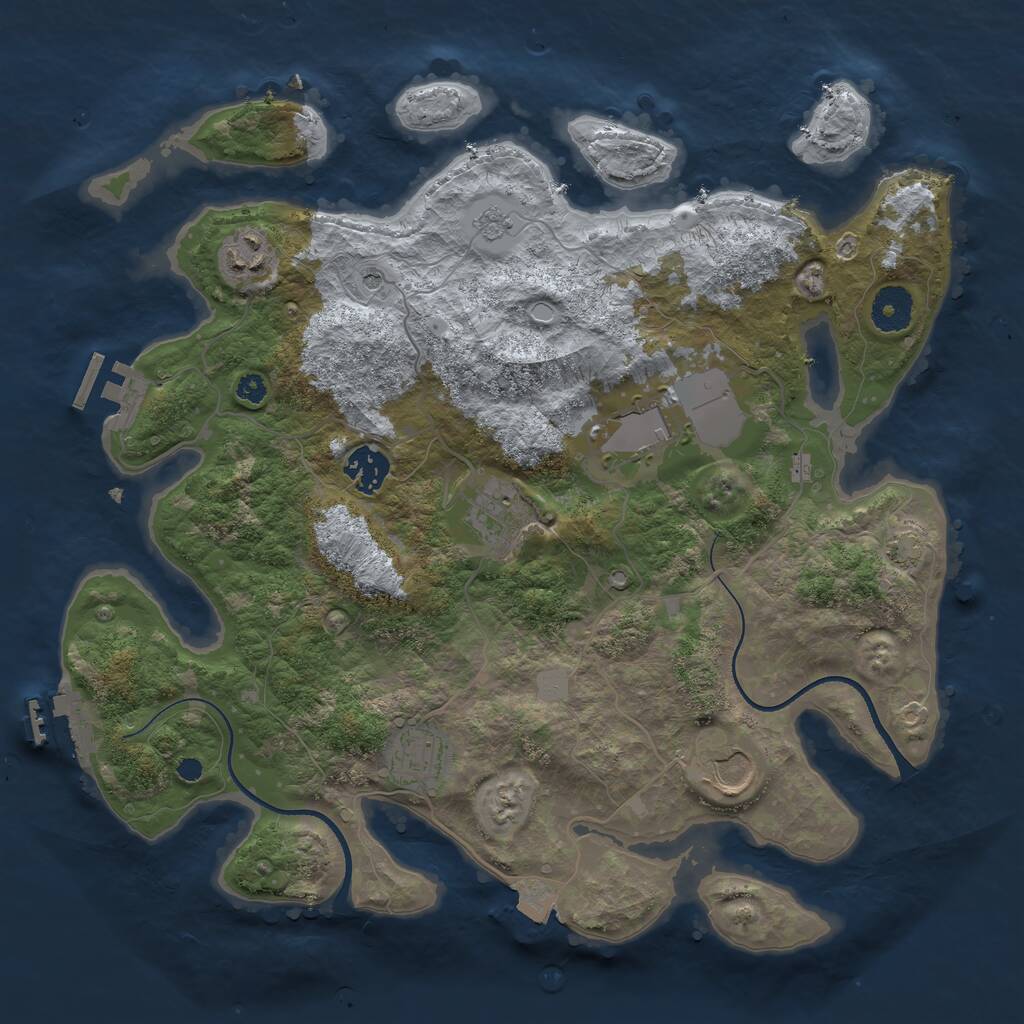 Rust Map: Procedural Map, Size: 3500, Seed: 88249992, 12 Monuments