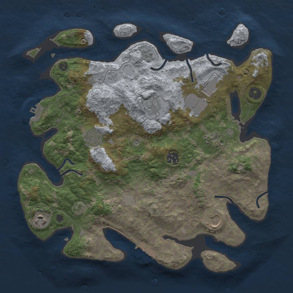 Rust Map: Procedural Map, Size: 3500, Seed: 88249992, 17 Monuments