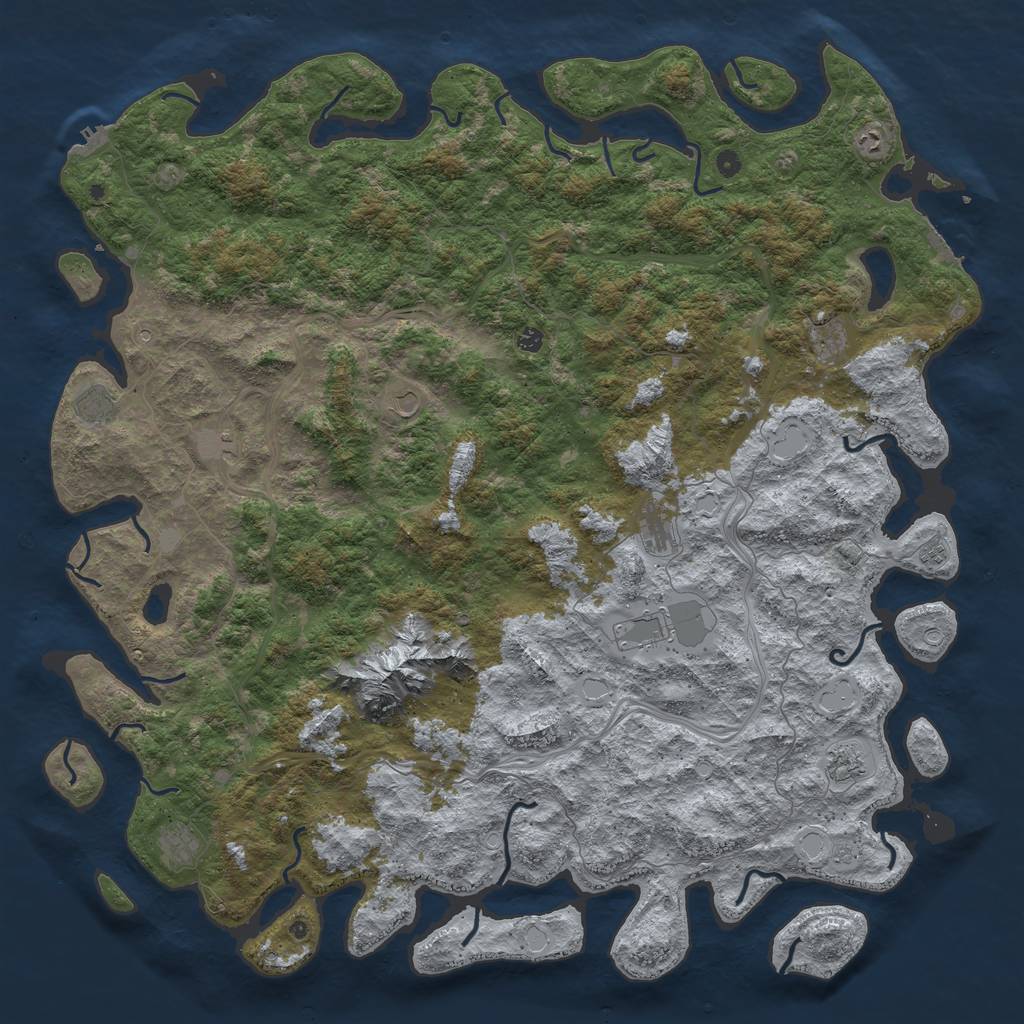 Rust Map: Procedural Map, Size: 6000, Seed: 5565, 18 Monuments