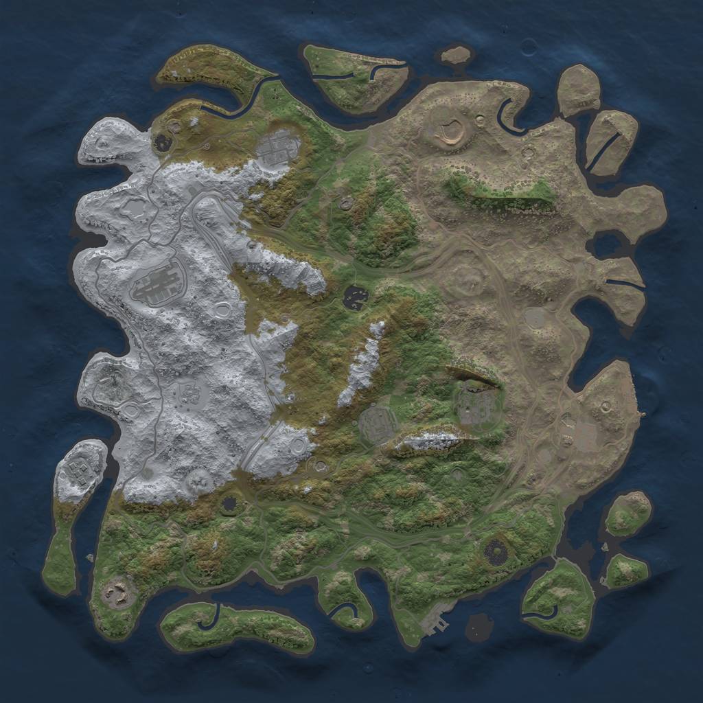 Rust Map: Procedural Map, Size: 4250, Seed: 1169, 18 Monuments
