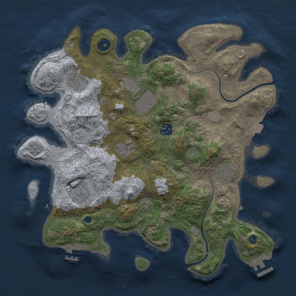 Rust Map: Procedural Map, Size: 3500, Seed: 61757880, 13 Monuments