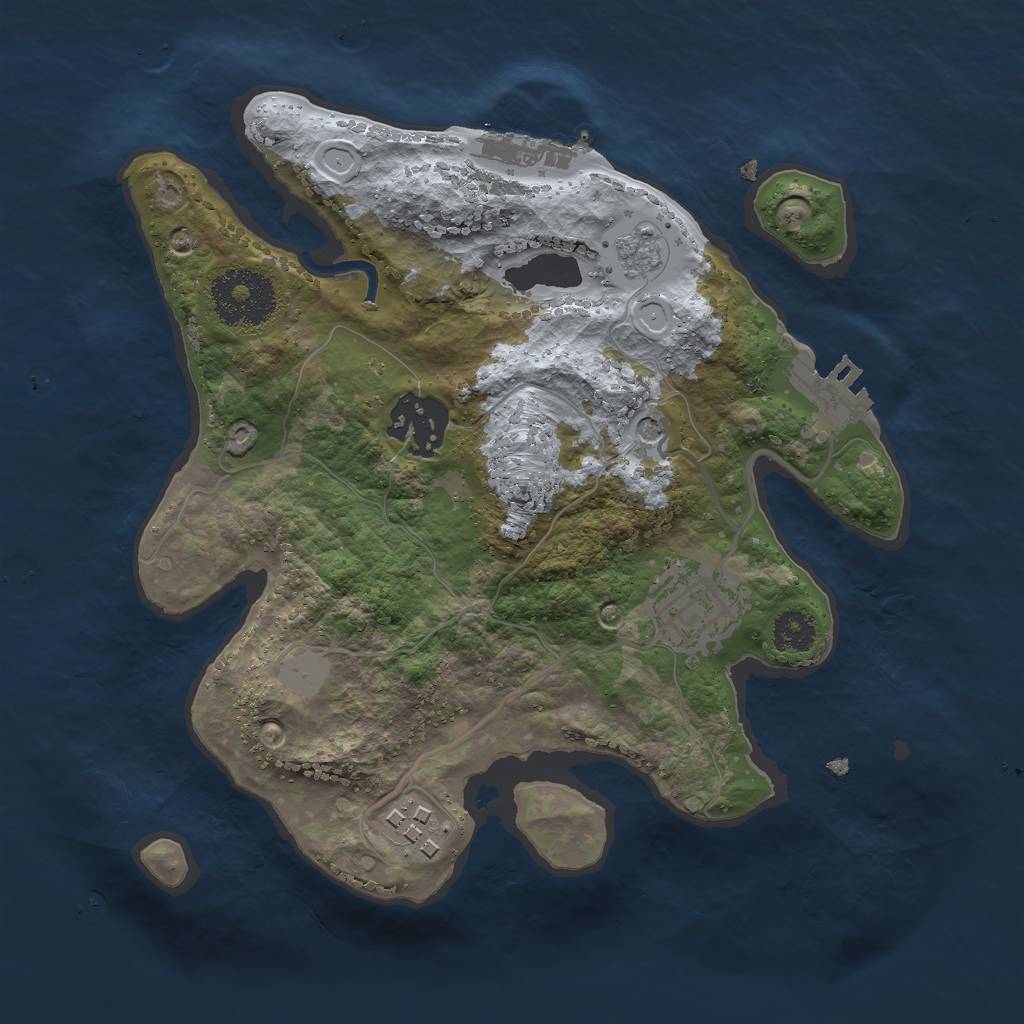 Rust Map: Procedural Map, Size: 2500, Seed: 553268051, 10 Monuments