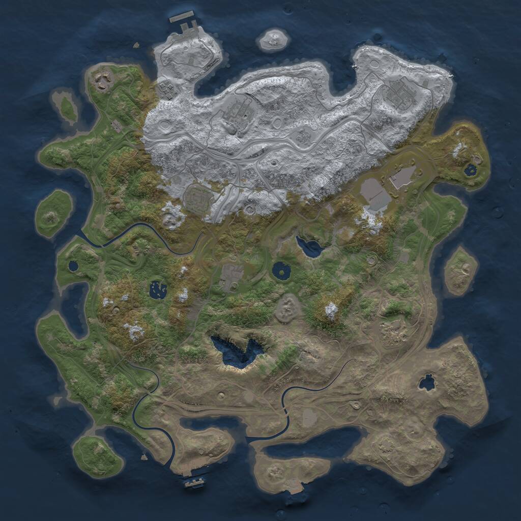 Rust Map: Procedural Map, Size: 4250, Seed: 892764298, 15 Monuments