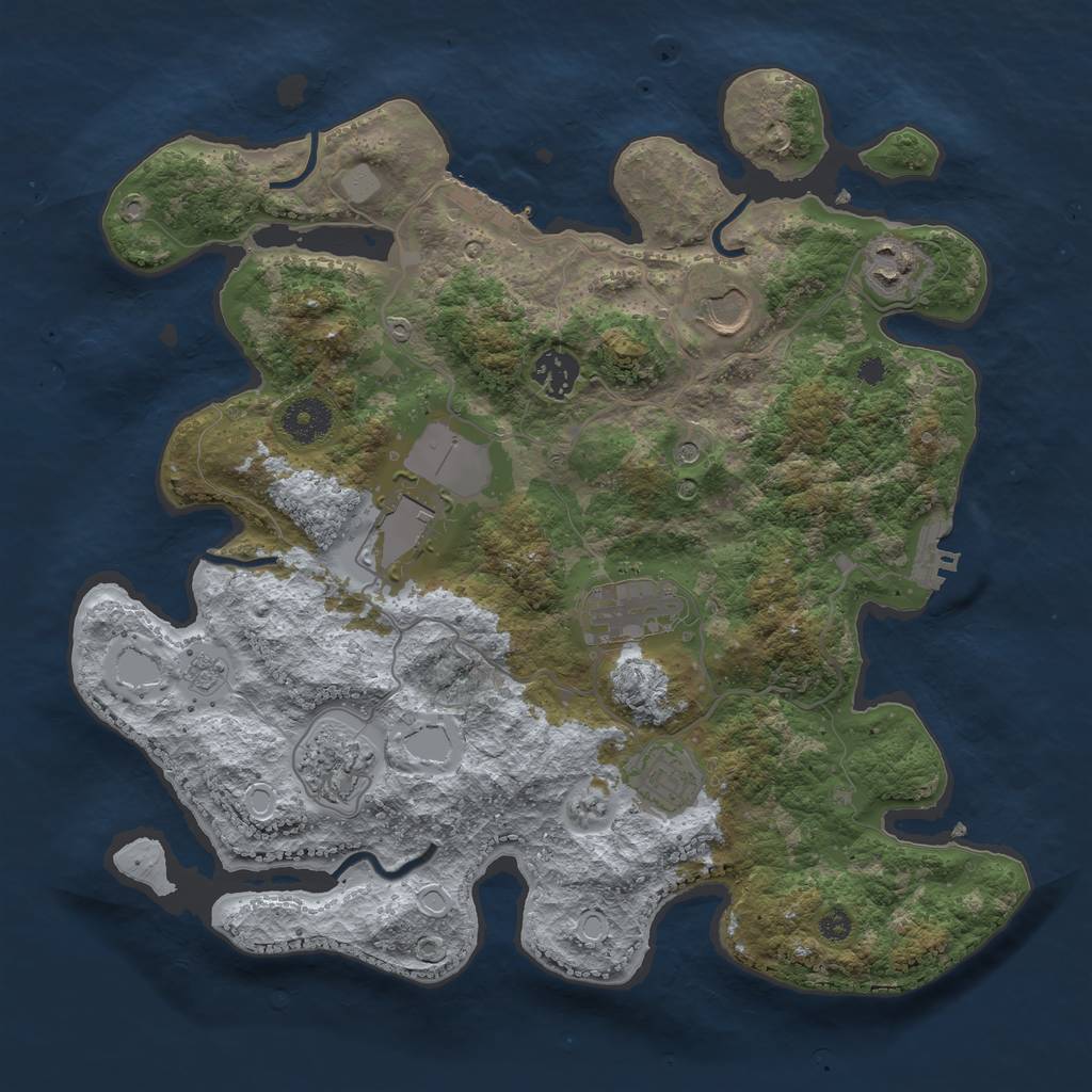 Rust Map: Procedural Map, Size: 3500, Seed: 1670990821, 16 Monuments