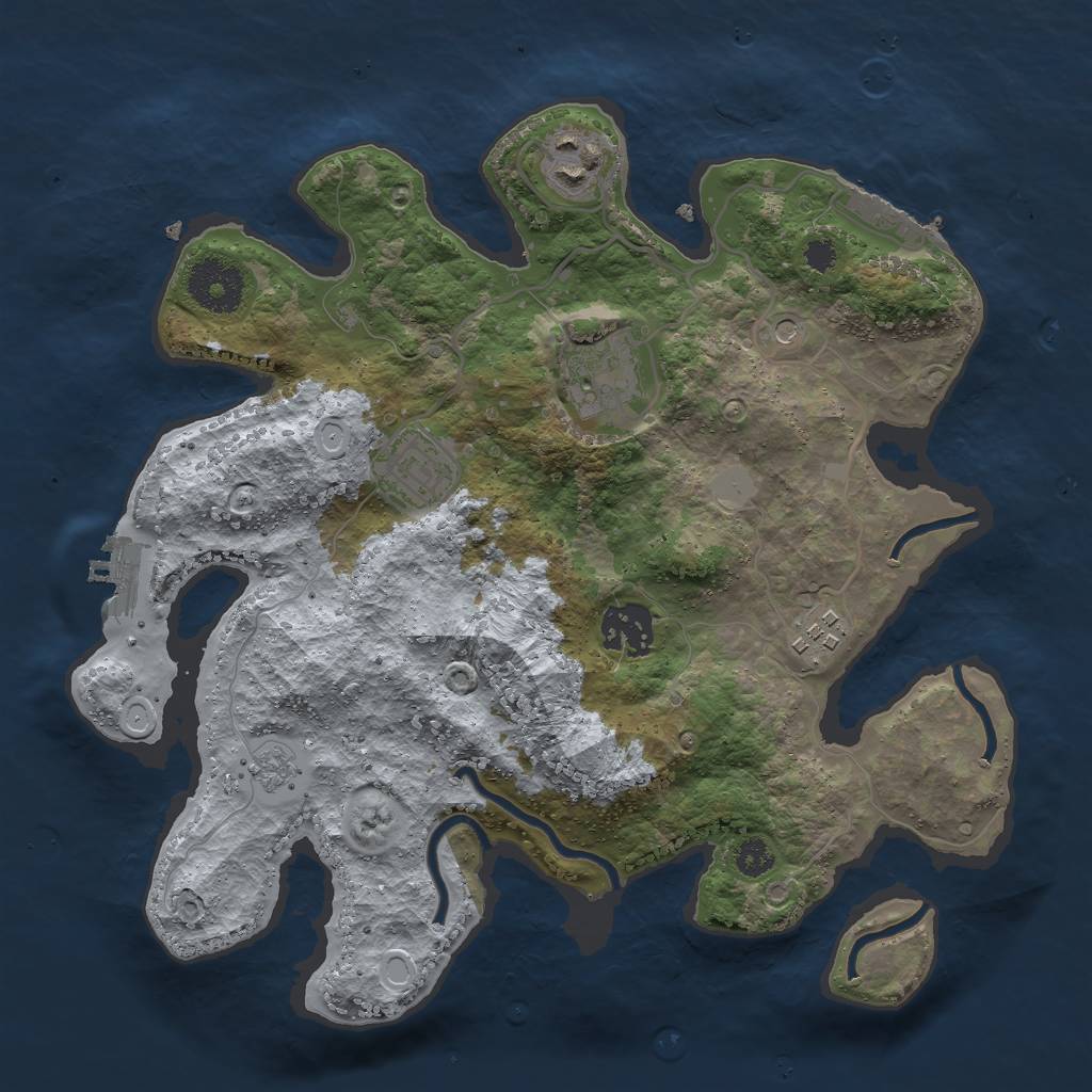 Rust Map: Procedural Map, Size: 3000, Seed: 136752190, 14 Monuments