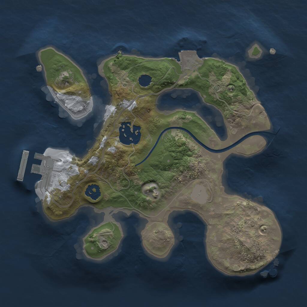 Rust Map: Procedural Map, Size: 2000, Seed: 69133769, 3 Monuments