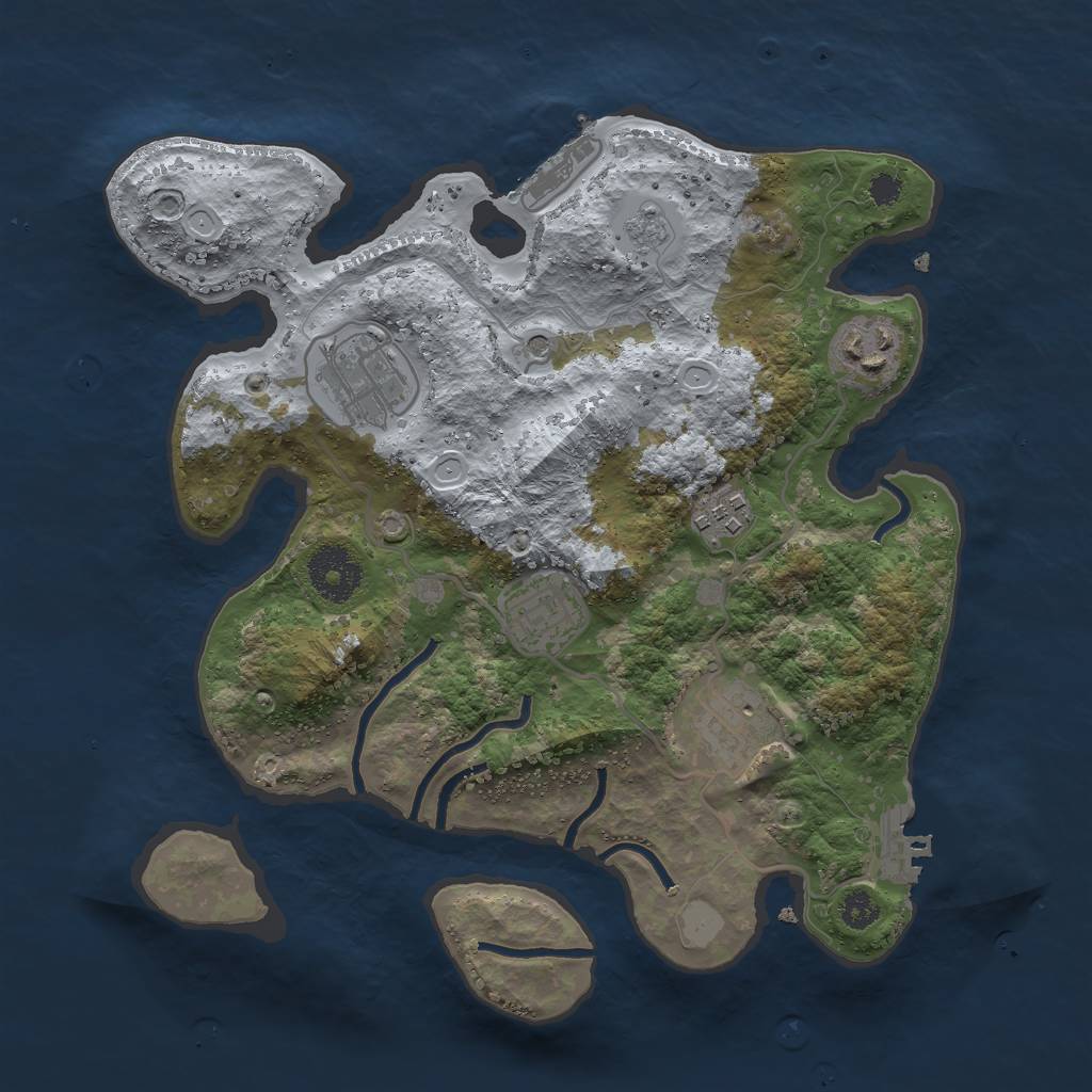 Rust Map: Procedural Map, Size: 3000, Seed: 20221231, 14 Monuments