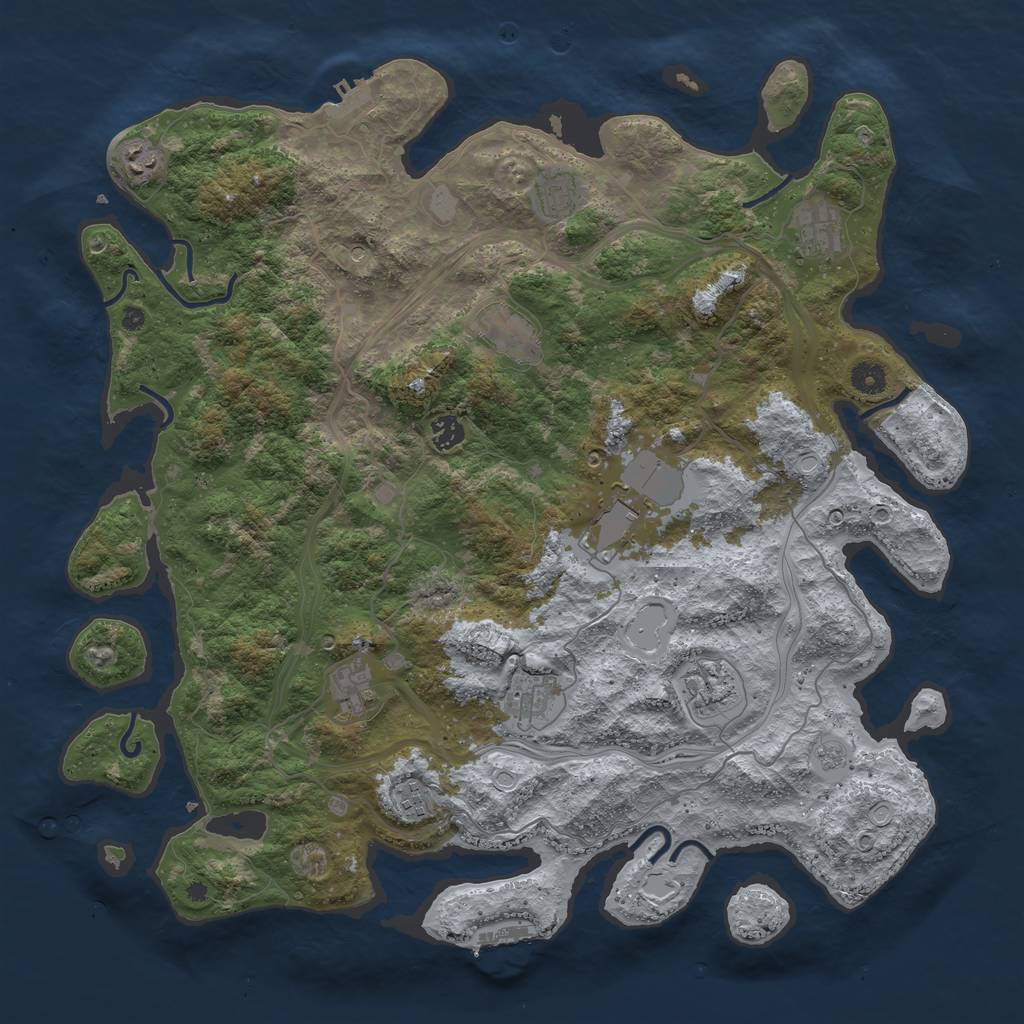 Rust Map: Procedural Map, Size: 4500, Seed: 641564679, 19 Monuments