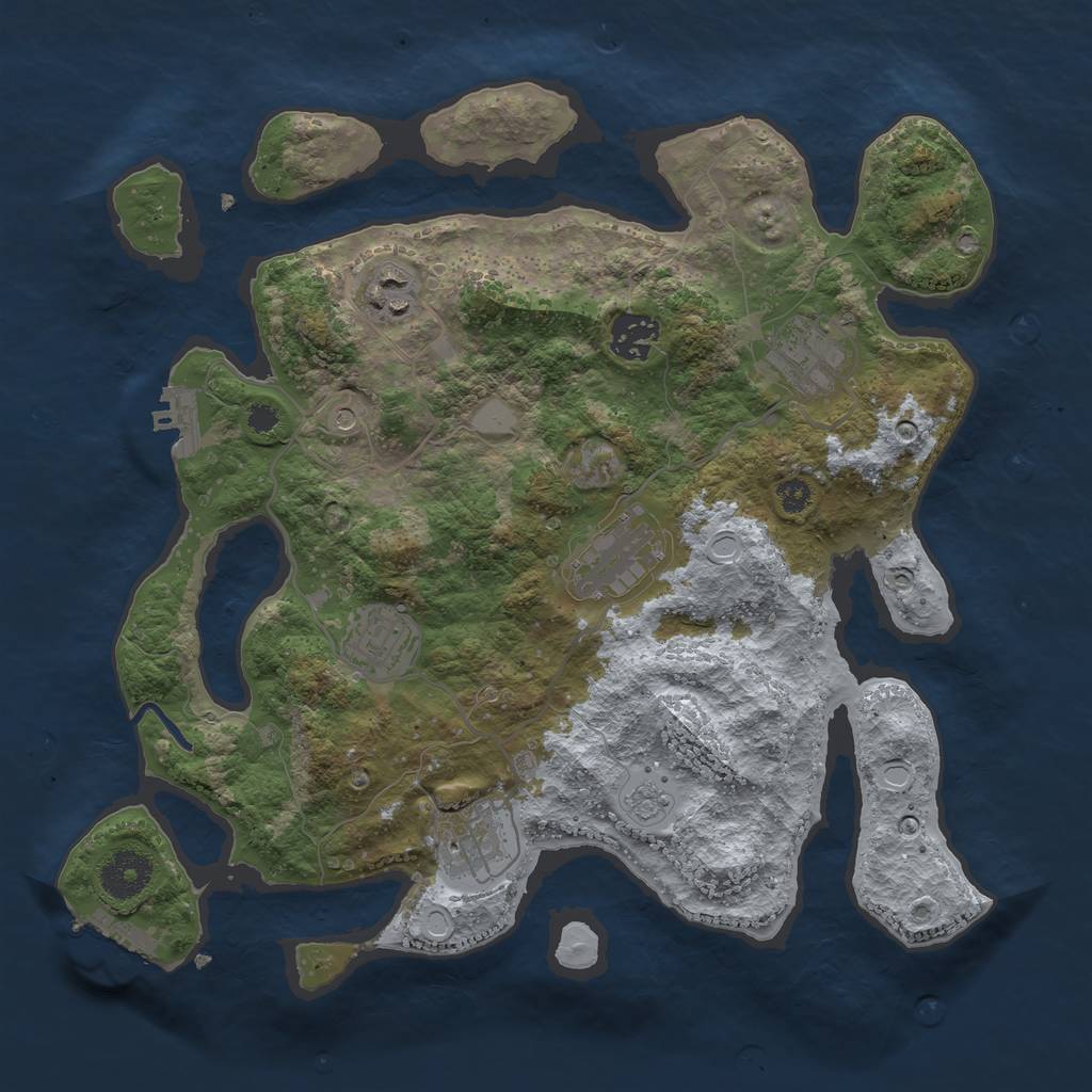 Rust Map: Procedural Map, Size: 3335, Seed: 962310, 13 Monuments