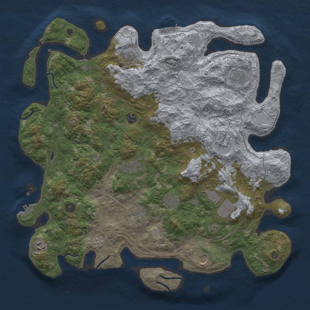 Rust Map: Procedural Map, Size: 4500, Seed: 699124693, 20 Monuments