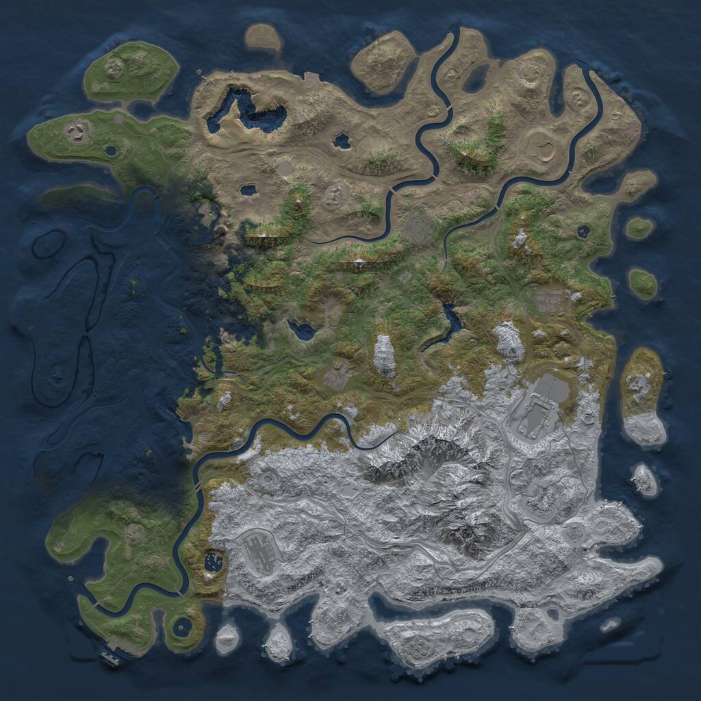 Rust Map: Procedural Map, Size: 5500, Seed: 947647163, 17 Monuments