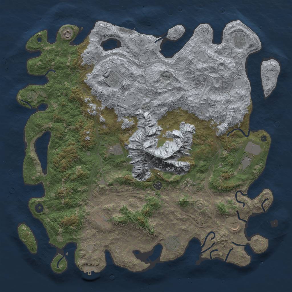 Rust Map: Procedural Map, Size: 5000, Seed: 2084140368, 20 Monuments