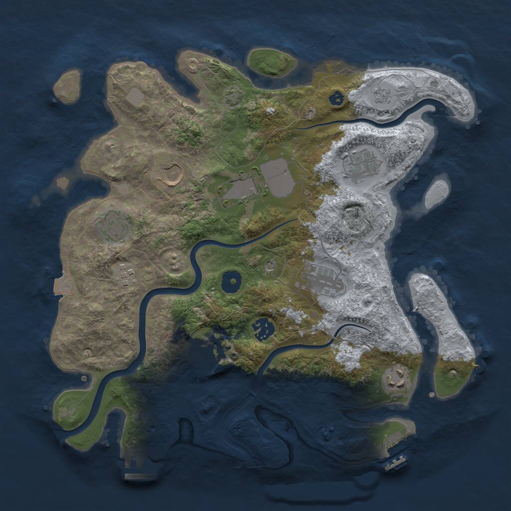 Rust Map: Procedural Map, Size: 3500, Seed: 71420334, 15 Monuments
