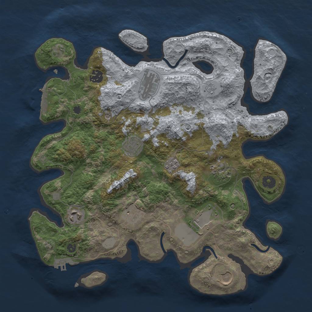 Rust Map: Procedural Map, Size: 3500, Seed: 31181179, 18 Monuments