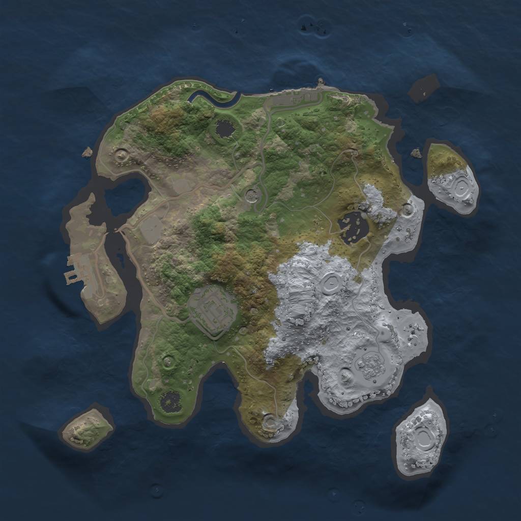 Rust Map: Procedural Map, Size: 2500, Seed: 7651349, 9 Monuments