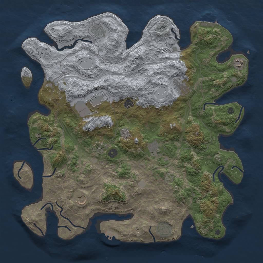 Rust Map: Procedural Map, Size: 4250, Seed: 170331579, 19 Monuments