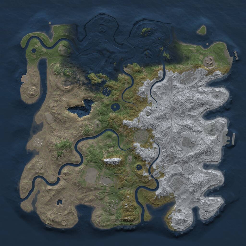 Rust Map: Procedural Map, Size: 4250, Seed: 118667704, 16 Monuments