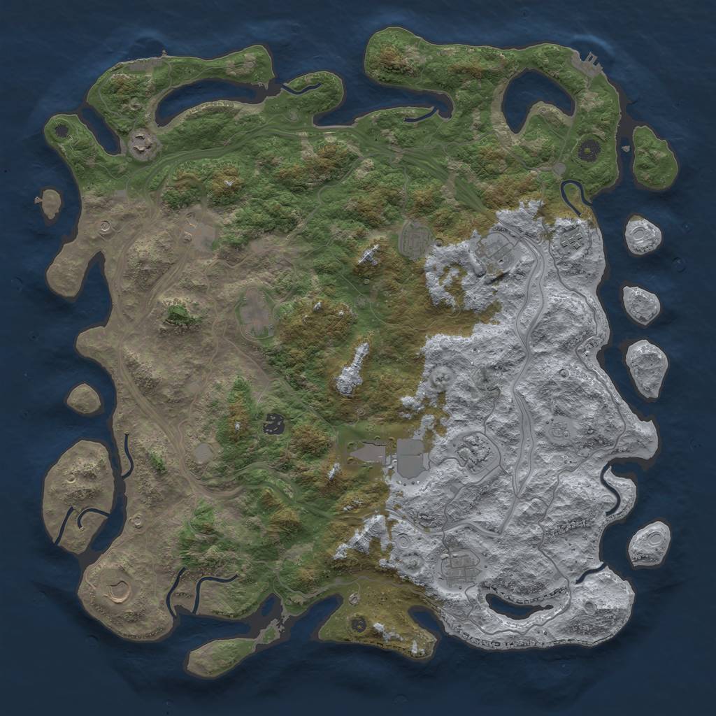 Rust Map: Procedural Map, Size: 4800, Seed: 353906425, 20 Monuments
