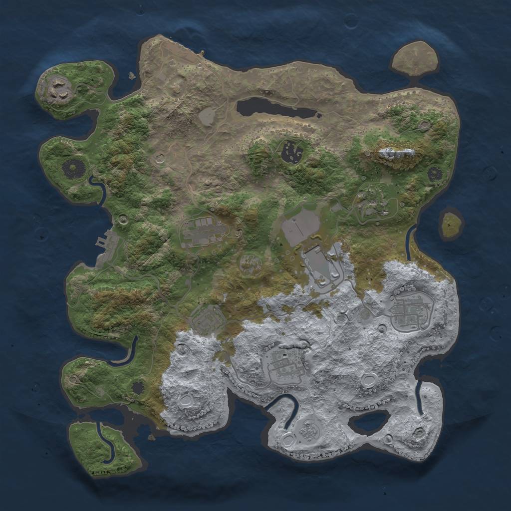 Rust Map: Procedural Map, Size: 3500, Seed: 88256200, 15 Monuments