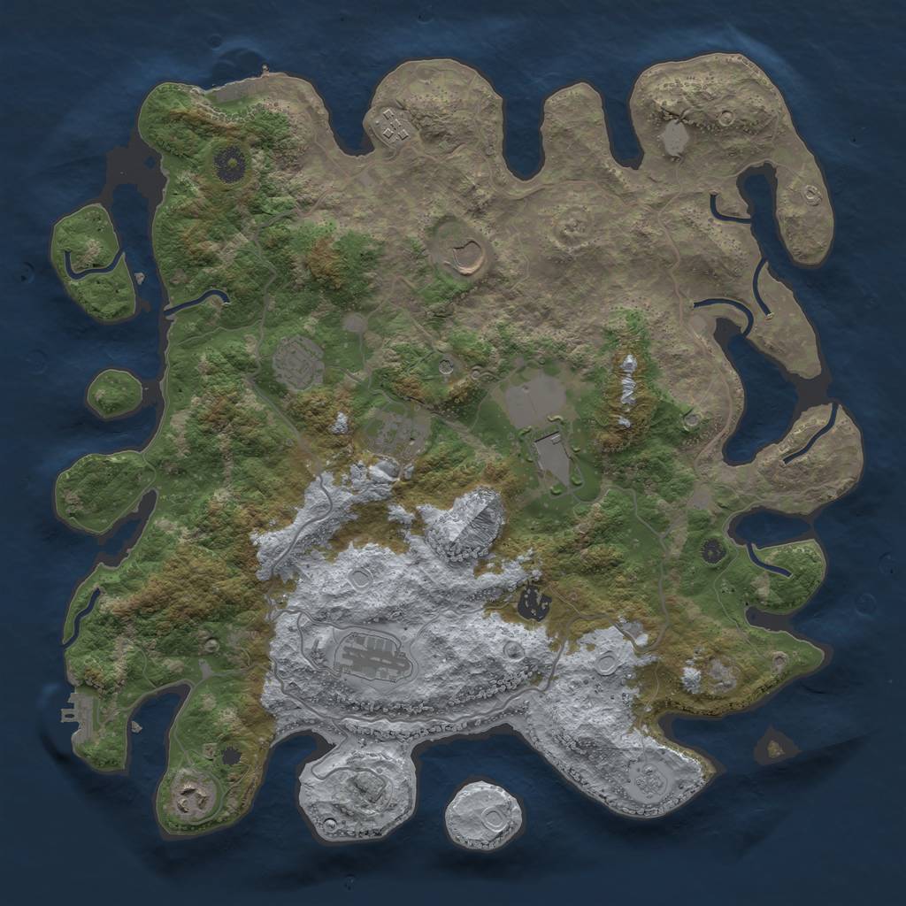 Rust Map: Procedural Map, Size: 4000, Seed: 1109916017, 17 Monuments