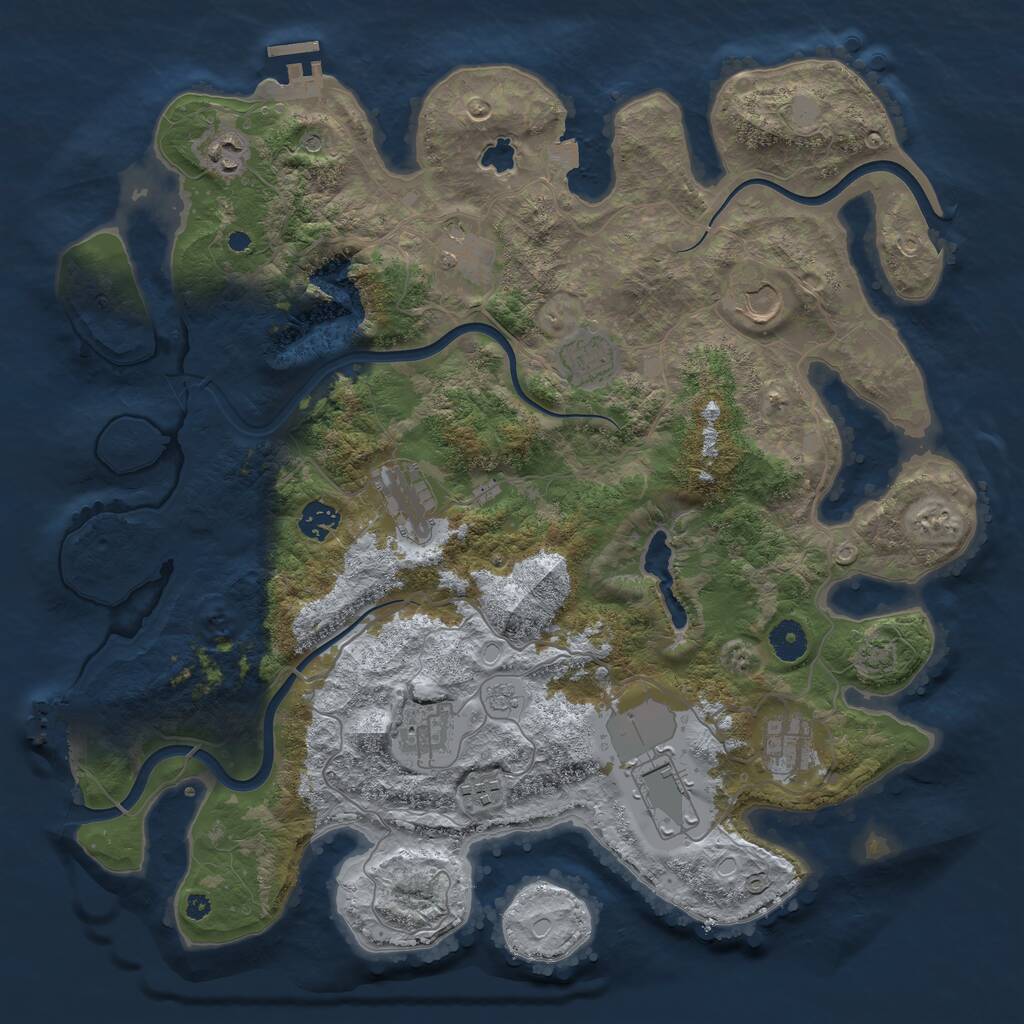 Rust Map: Procedural Map, Size: 4000, Seed: 1109916017, 16 Monuments