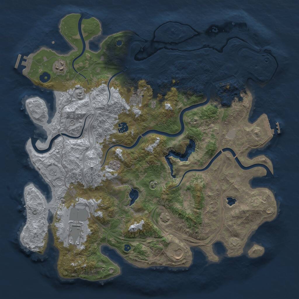 Rust Map: Procedural Map, Size: 4250, Seed: 388898147, 12 Monuments