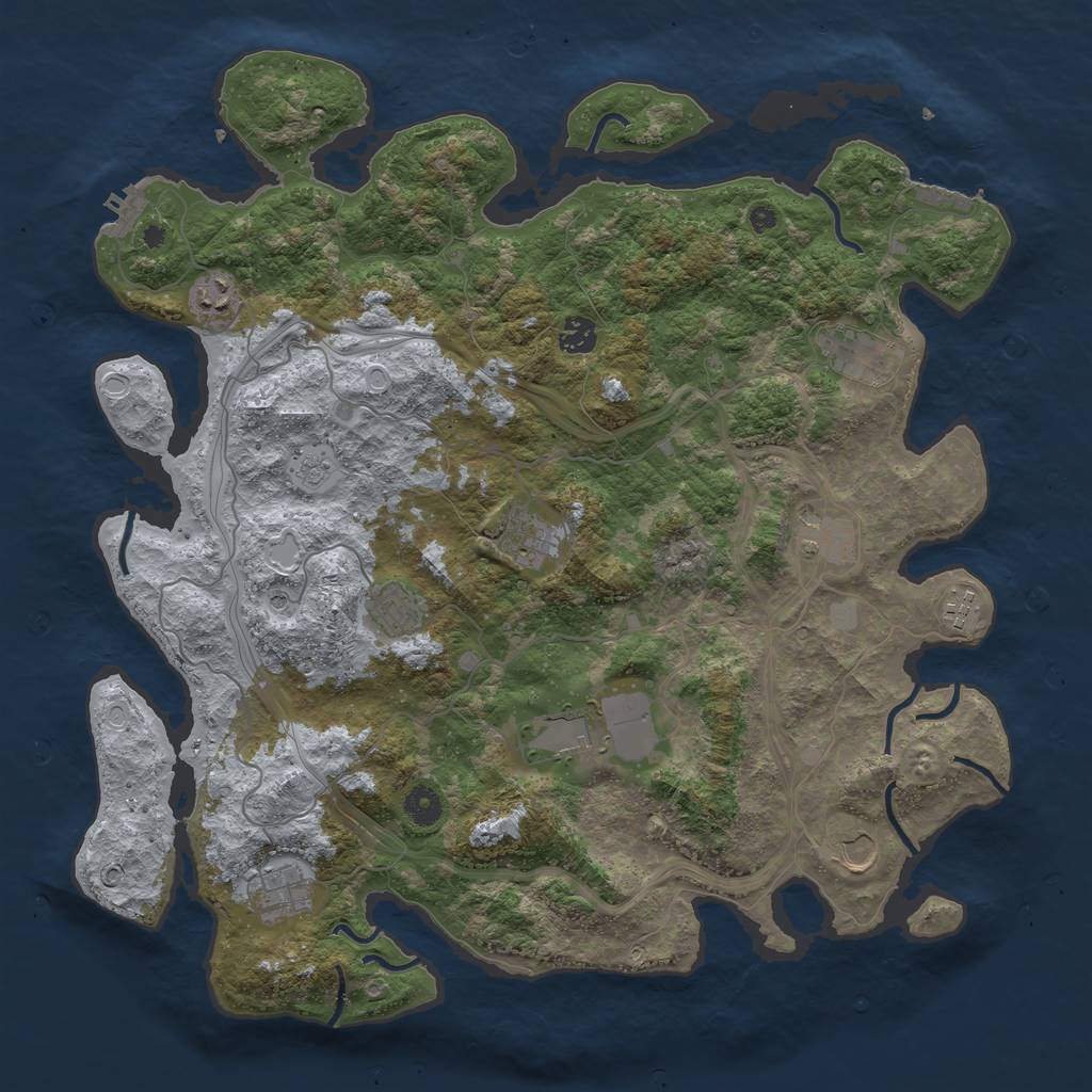 Rust Map: Procedural Map, Size: 4250, Seed: 388898147, 19 Monuments