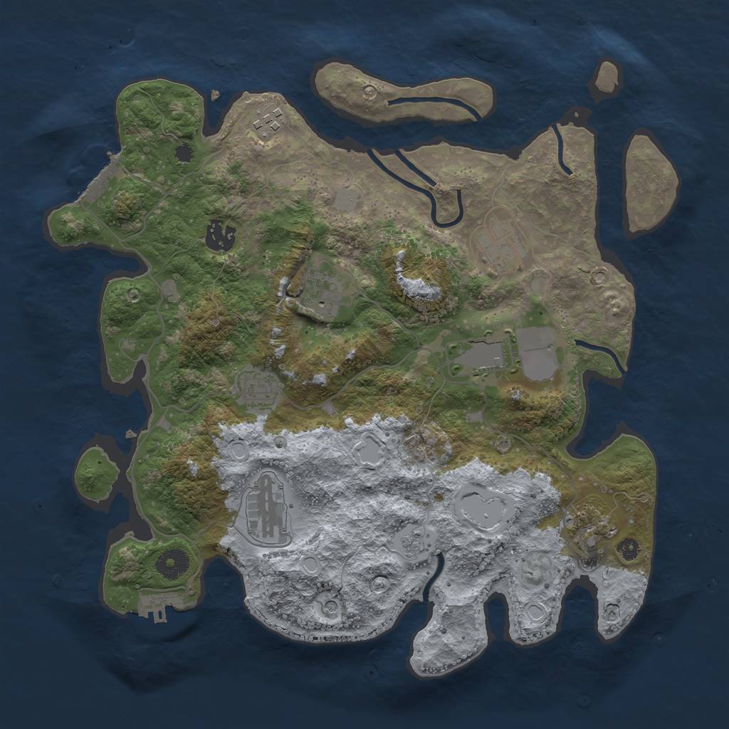 Rust Map: Procedural Map, Size: 3500, Seed: 178289123, 15 Monuments