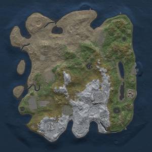 Thumbnail Rust Map: Procedural Map, Size: 3500, Seed: 110960235, 17 Monuments