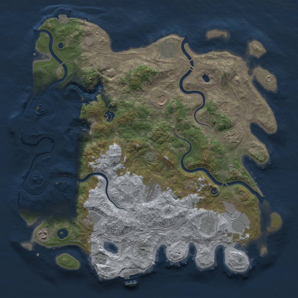 Rust Map: Procedural Map, Size: 4250, Seed: 8963777, 16 Monuments