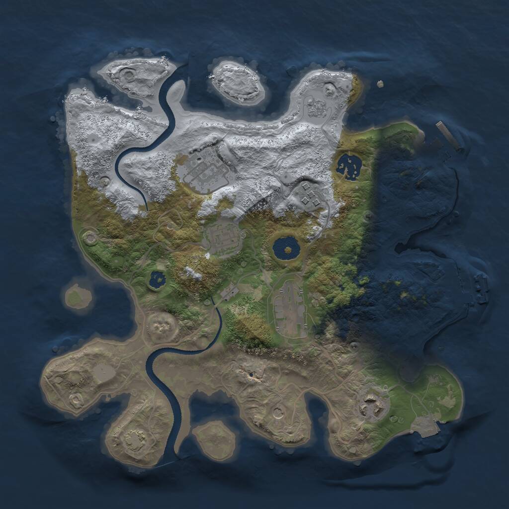 Rust Map: Procedural Map, Size: 3000, Seed: 7940815, 12 Monuments