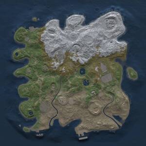 Thumbnail Rust Map: Procedural Map, Size: 3500, Seed: 1833723011, 13 Monuments