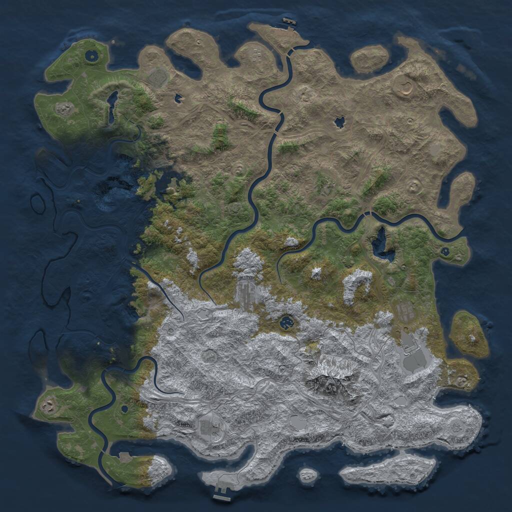 Rust Map: Procedural Map, Size: 6000, Seed: 1892041435, 17 Monuments
