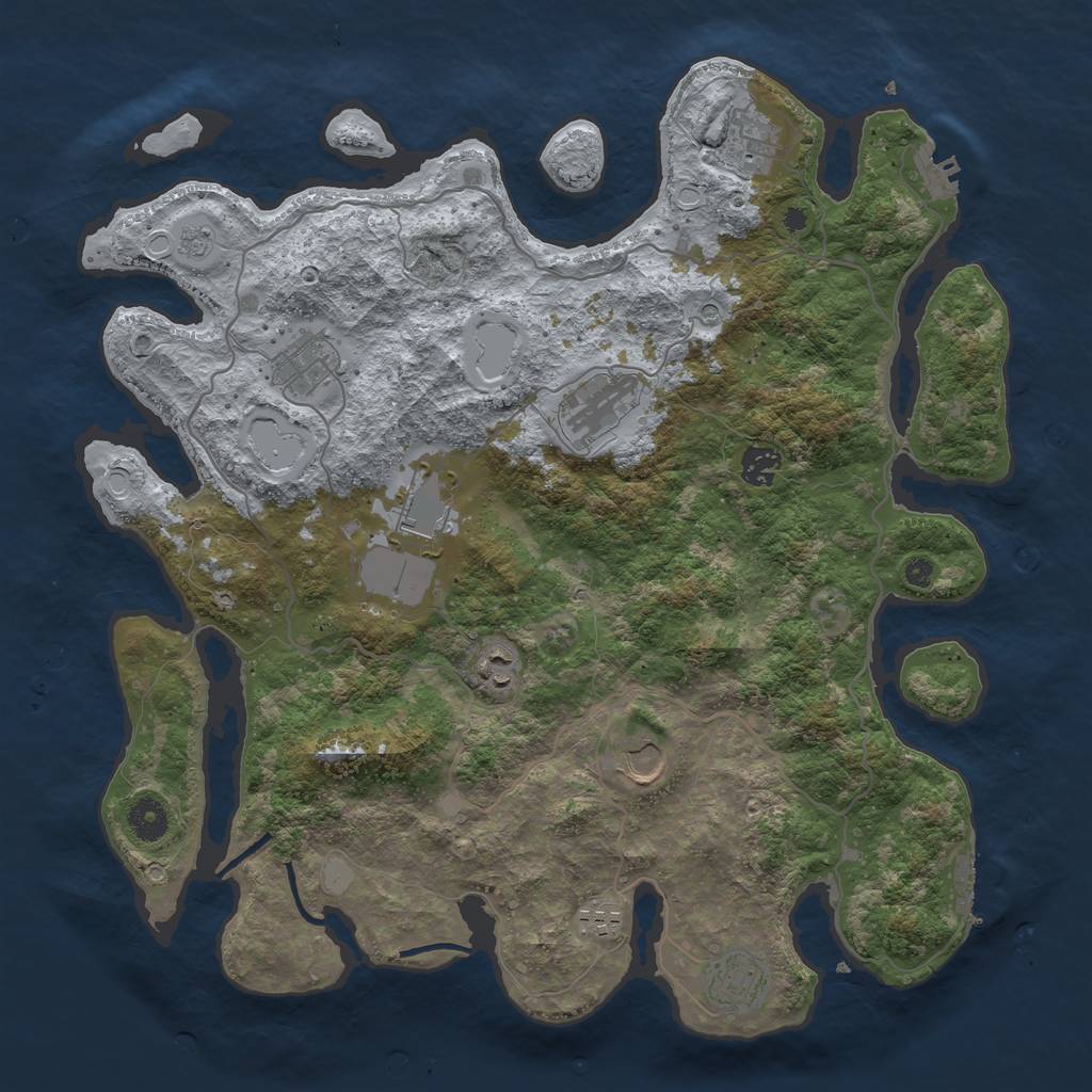 Rust Map: Procedural Map, Size: 4000, Seed: 7245631, 18 Monuments