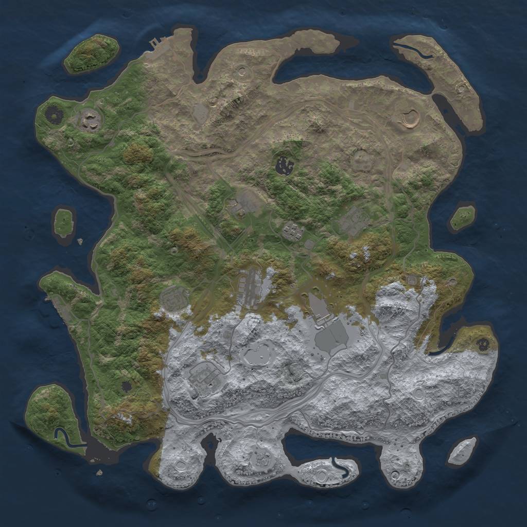 Rust Map: Procedural Map, Size: 4250, Seed: 1489119475, 17 Monuments