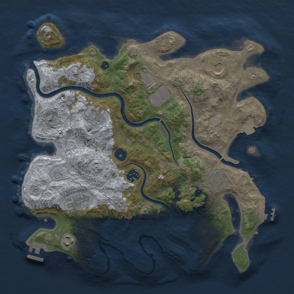 Rust Map: Procedural Map, Size: 3650, Seed: 70538365, 14 Monuments