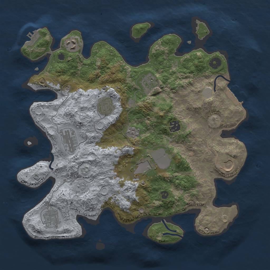 Rust Map: Procedural Map, Size: 3500, Seed: 790978176, 18 Monuments