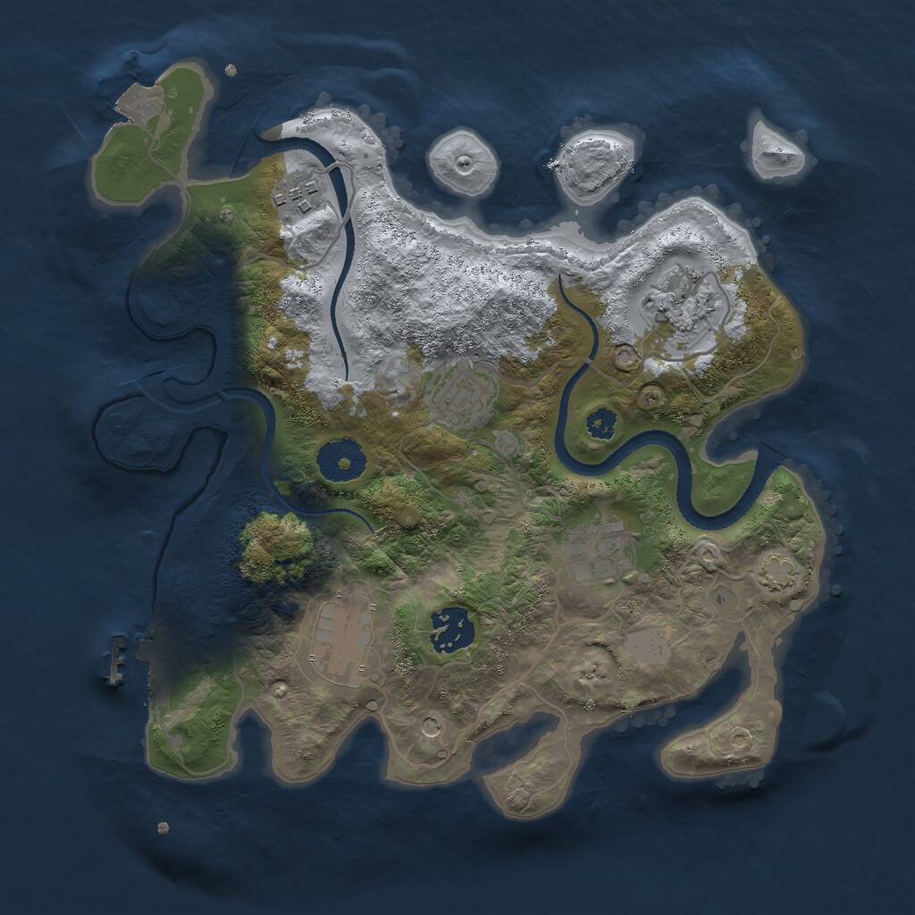 Rust Map: Procedural Map, Size: 3000, Seed: 1538498726, 10 Monuments