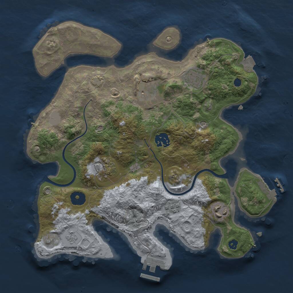 Rust Map: Procedural Map, Size: 3000, Seed: 771522746, 12 Monuments