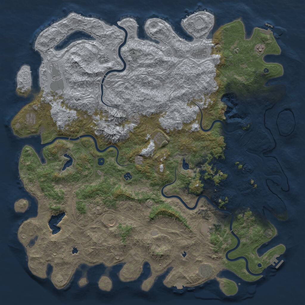 Rust Map: Procedural Map, Size: 6000, Seed: 641234, 17 Monuments