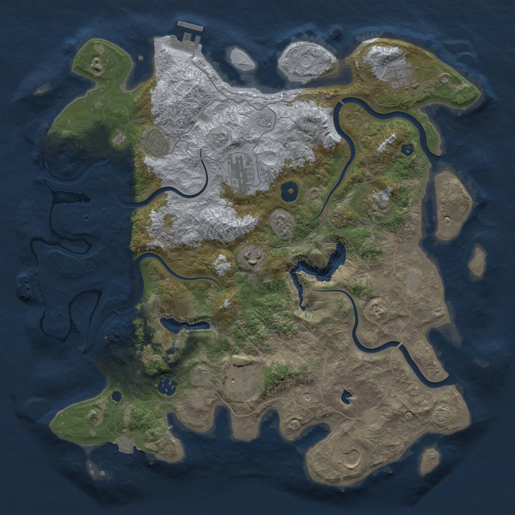 Rust Map: Procedural Map, Size: 4000, Seed: 9044, 15 Monuments