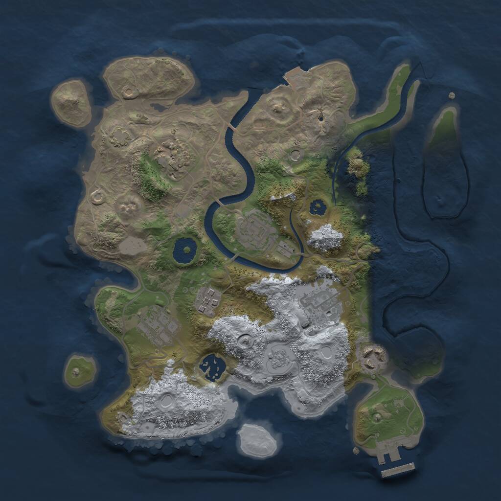 Rust Map: Procedural Map, Size: 3000, Seed: 1029836, 12 Monuments