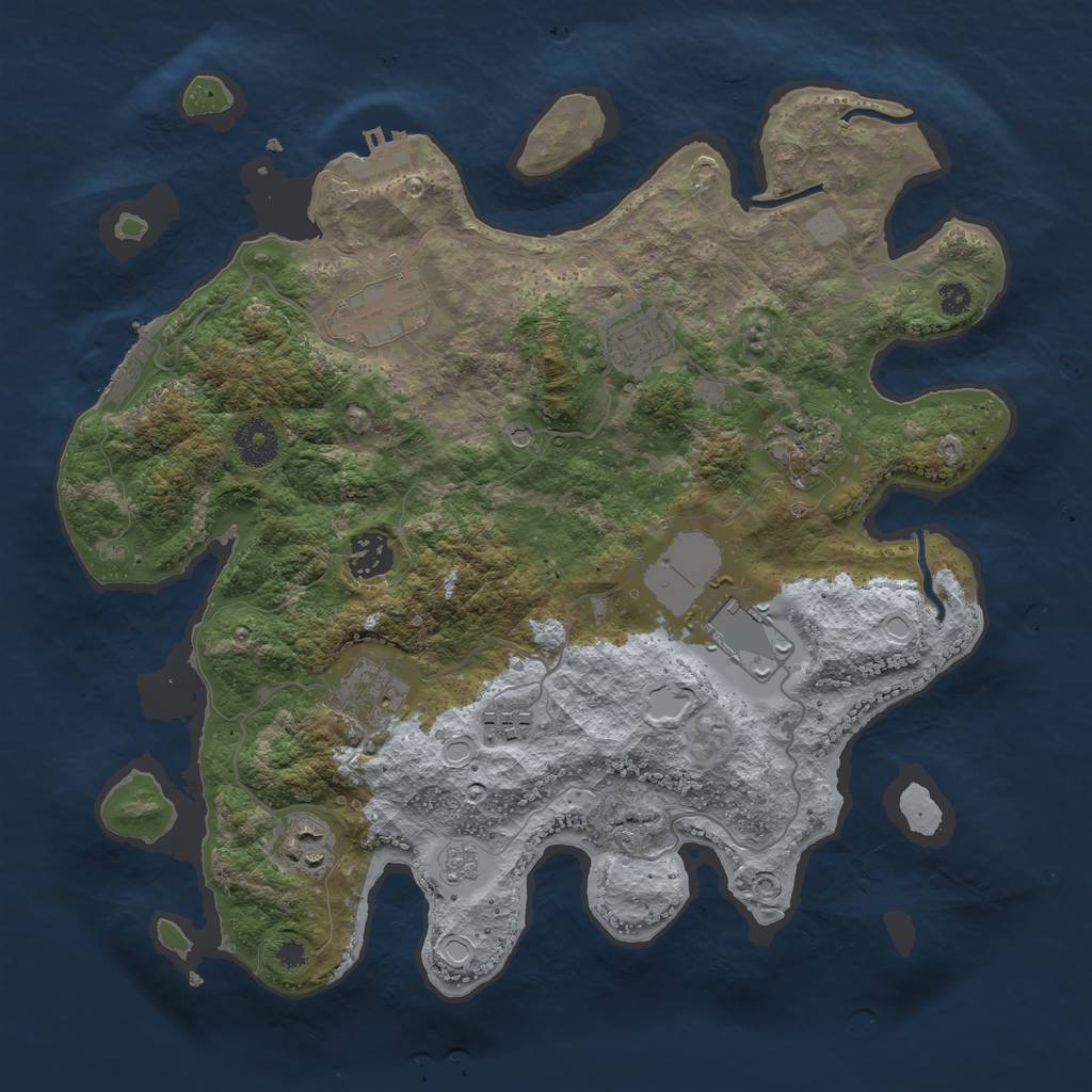 Rust Map: Procedural Map, Size: 3500, Seed: 179447539, 15 Monuments
