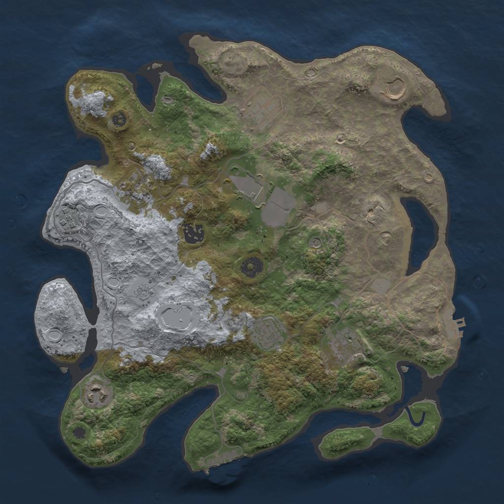 Rust Map: Procedural Map, Size: 3500, Seed: 324567321, 18 Monuments