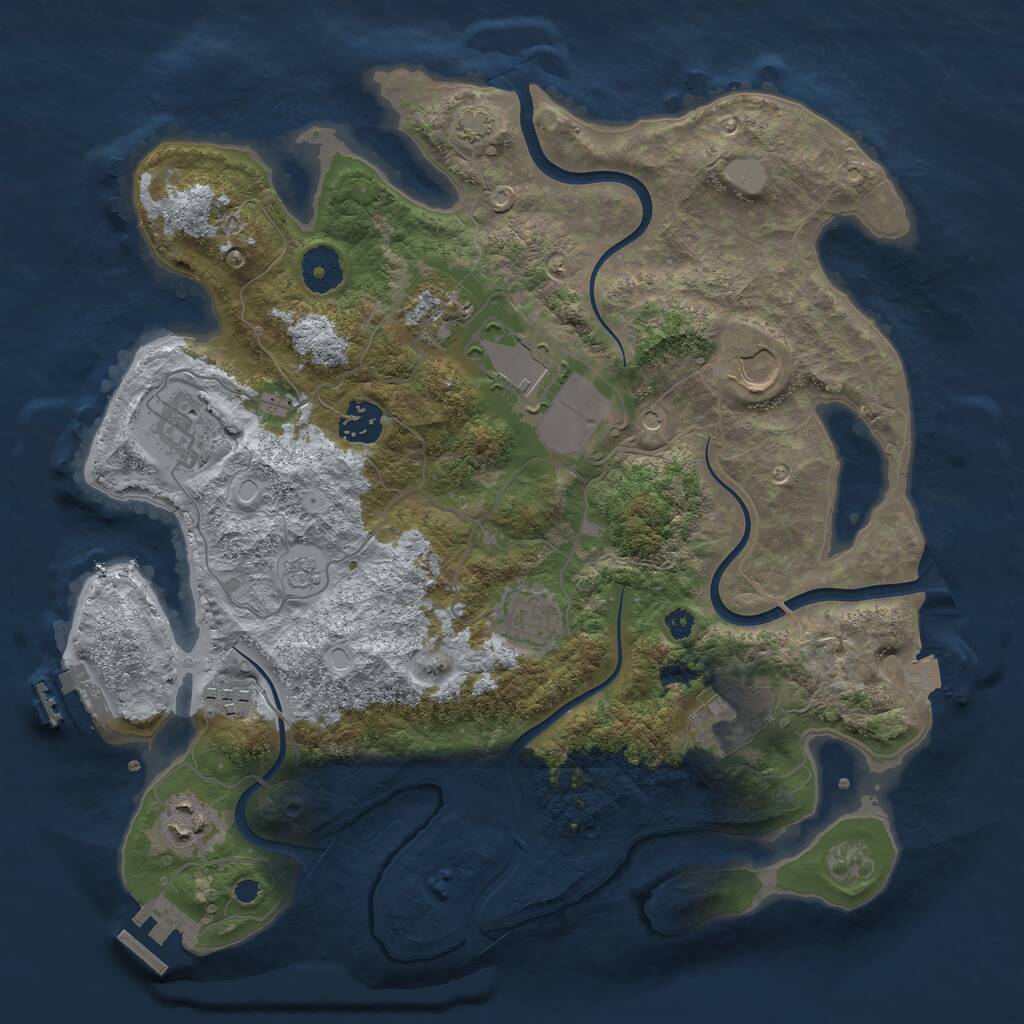 Rust Map: Procedural Map, Size: 3500, Seed: 324567321, 15 Monuments